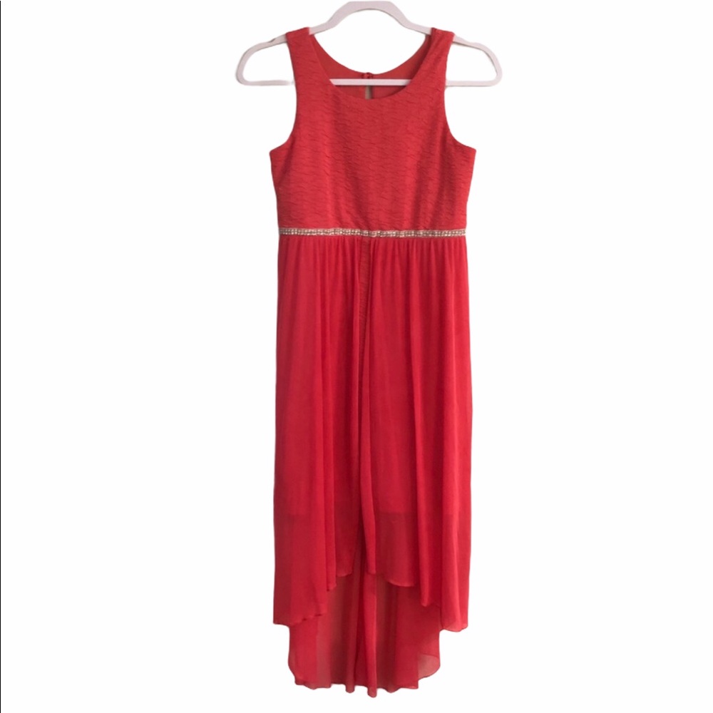 Party Dress Coral Sleeveless 16 Crystal Doll MIDI